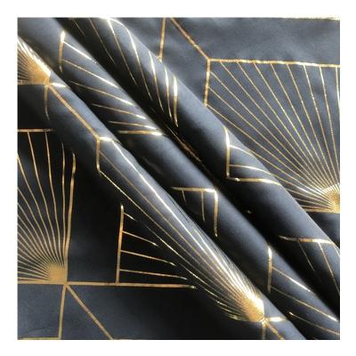 China Breathable Even Warm Type 100 Polyester Fabric Gilding Cloth Gold Fashion Stamp for sale