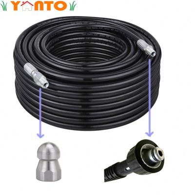 China Compatible Joint 30m Sewer Jetter Pipe Pressure Joint Sewer 3000PSI Drain Tubing With M22 Outlet 1/4 Inlet for sale