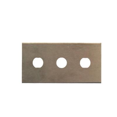 China Fiber cutting tungsten carbide blade 3 hole razor tungsten carbide blades for chemical fiber for bopp film cutting for sale