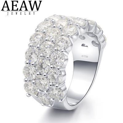 China AEAW DF Luxury CLASSIC Color VVS 8.4ctw Moissanite Engagement Band For Men 10K White Gold Ring Party Gift for sale