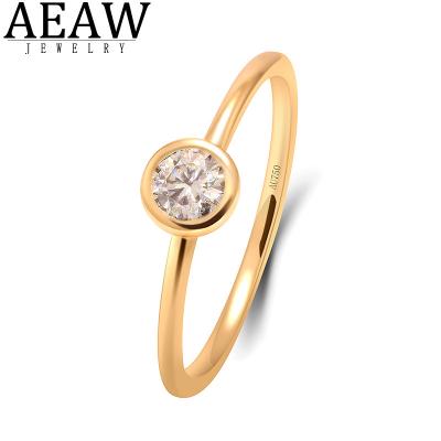 China CLASSIC Color Lab 14K Yellow Gold Diamond Ring DEF Round Cut 0.3carat HPHT/CVD Diamond Ring Dairly Ring For Women for sale