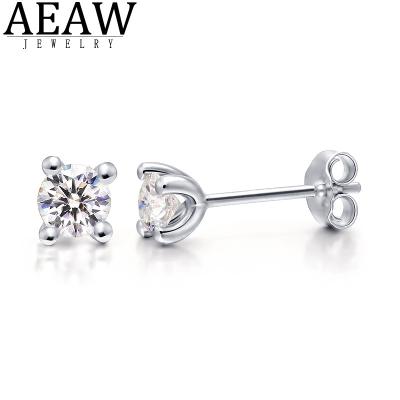 China AEAW CLASSIC Earrings Classic 3mm Lab Diamond 4 Fork Earrings 4mm Diamond Stud Earrings Sterling Silver For Women for sale