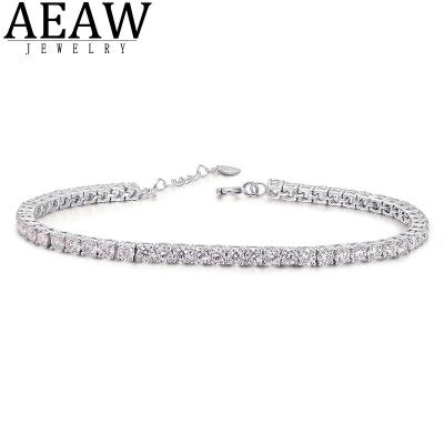 China AEAW 10K Gold 11CTW 4.0mm CLASSIC White Round Cut D Excellent Color Colorless Moissanite Tennis Bracelet For Women Length 17CM for sale