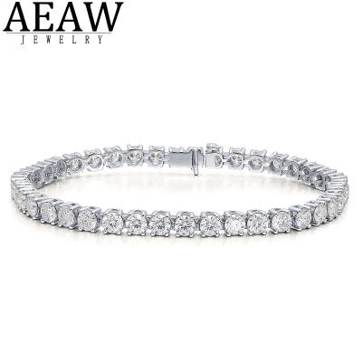 China CLASSIC AEAW 0.4ct 4.5mm D Color Round Cut White Gold Plated Silver 925 Moissanite Tennis Bracelet Wife Girlfriend Gift for sale