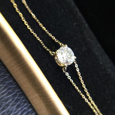 China CLASSIC Solid AEAW 14K 585 Yellow Gold 1 Carat F Color Moissanite Diamond Women Bracelet Anniversary Gift For Women Test Positive for sale