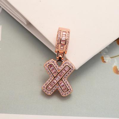 China CLASSIC Letter X Moissanite Diamond Pendant Hiphop Custom Letter Moissanite Pendant for Women Men for sale