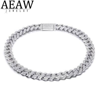 China Hiphop 8-20 Inch 13mm Bracelet Solid Silver Cuban Moissanite Jewelry Hip Pop Color Moissanite Cuban Chain 925 D Moissanite for sale