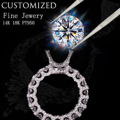 China AEAW Jewelry CLASSIC Custom Yellow White Silver or 10K 14K 18K Rose Gold Moissnite Lab /Natural Yellow White Diamond and other Gemstones for sale