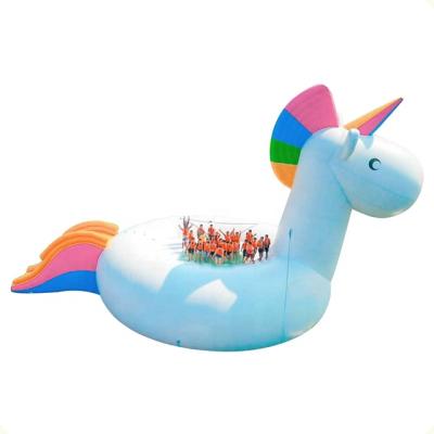 China High Quality 6 Person Sea PVC Inflatable Animal Toys Water Game Amusement Unicorn Floating Row Swimming Pool Float Toys for sale