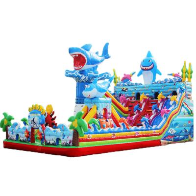 China Outdoor Big Bouncy Castle Slide, Children's Bouncy Bed, Inflatable Dolphin Fun Equipment Customized for sale