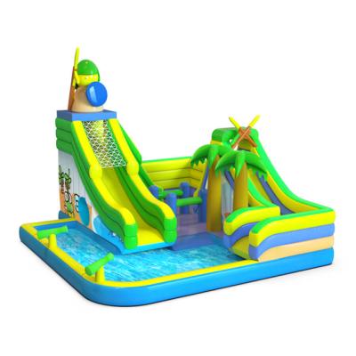 China Hot Sale Discount Inflatable Bounce House, Kids Small Inflatable Bouncer Slide With Water Pool Customized for sale