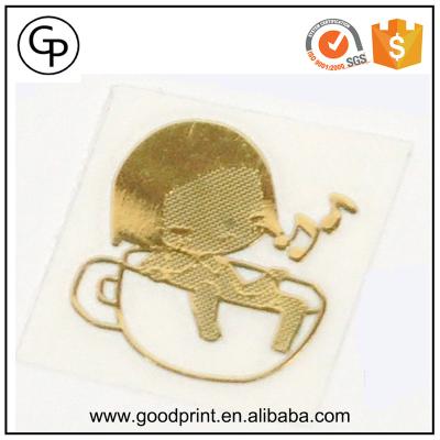 China Custom low price 24k gold metallization metal logo self adhesive sticker waterproof for sale