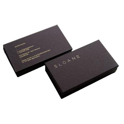 China paper & Cardboard Custom Gold Stamping Printing Paper Black Matte Fancy Business Card for sale