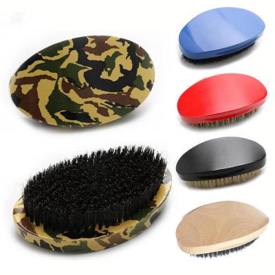 China 2020 New Good Quality Hair Style Brush Men Oval Shape 360 ​​Curve Wave Bristle Beard Brush Nondisposable Beard Brush Men for sale