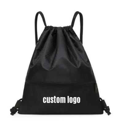 China Waterproof polyester nylon drawstring bag/promotional kids drawstring backpack wholesale custom bag for sale