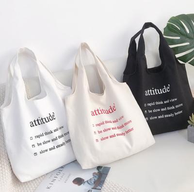 China Wholesale Custom Black Eco-Friendly Recycled Eco-Friendly Cotton Canvas Tote Bag Recycled Foldable Shopping Tote Bag With Logo For Women for sale