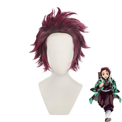 China Eco-friendly Soft Material Killer Kimetsu Demon No Scam Anime Yaiba Cosplay Halloween Comic Costume Wig for sale