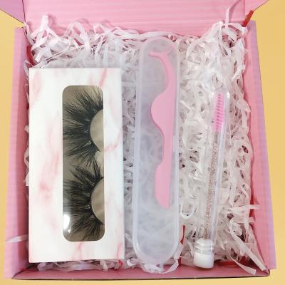 China Long full natural mink real lashes3d fluffy tapered faux siberian stripe lashes 5d 25mm mink eyelash seller xmas eyelash wholesale box for sale