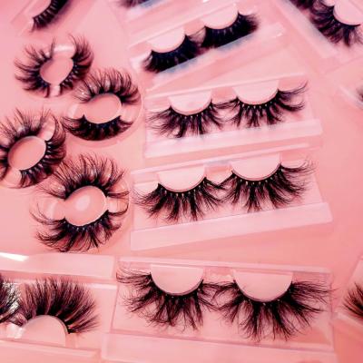 China Natural Luxury Long Real Mink Lashes Custom Packaging False Eyelash 25MM Fluffy 3D 5D Mink Eyelashes Vendor Vendor for sale