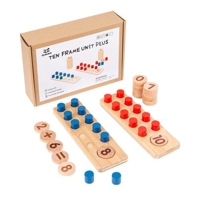 China Wooden Montessori Wooden Math Toys Ten-Frame Number Sense Manipulative Counters for sale