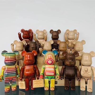 China Other Wooden Wooden Bear Violent Wooden Figure Bear Doll Building Block Mandkaws Rainbow Table Decoration for sale