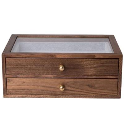 China Jewelry Display Promotion Packaging Wooden Jewelry Box With Drawers Decorative Desktop Jewelry Storage Box for sale