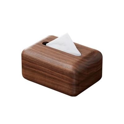 China Modern Eco - Friendly Wooden Tissue Box Home Promotion Decoration Tissue Paper Case for sale