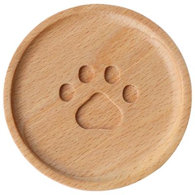 China Viable Hot Sale Wooden Cute Bear Paw Wooden Coffee Cup Mat Tea Cup Pads for sale