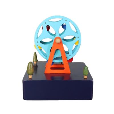 China Hot Selling Innovation 2022 Wooden Ferris Wheel Music Box Romantic Blue Wooden For Gifts for sale