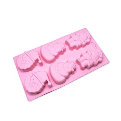 China Sustainable Christmas Design 4pc Cake Silicone Ice Cream Mold For Making Soap, Candle, Candy, Chocolate for sale