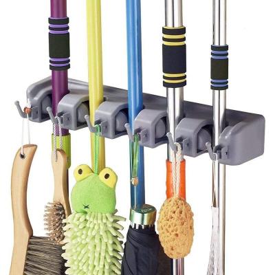 China High Quality Eco-Friendly Wall Mounted Mop And Broom Holder Cabinet Household Tool Organization Racks Hooks for sale