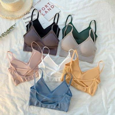 China Breathable Women Seamless Bralette Soild Wireless Bra Padded Bra Tube Top Female Intimate Lift Up Underwear for sale