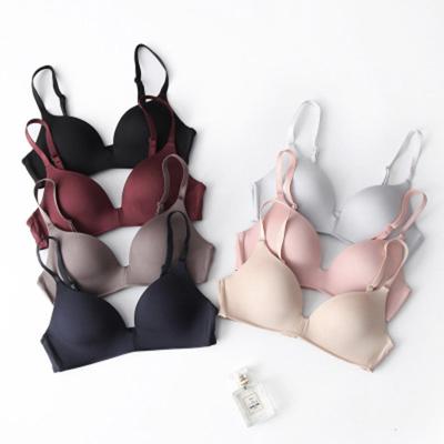 China Breathable Women Push Up Bra No Wire Bra A B Cup Underwear Sexy Three Quarter Bra 3/4 Cup Lingerie Soft Thin Sexy Seamless Bras for sale