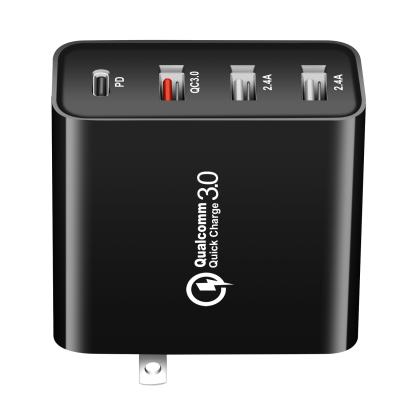 China PD QC3.0 Wall Charger 4 Port USB QC3.0 Power Charger Adapter 48W EU/UK/US Standard Plugs Travel Charger for sale