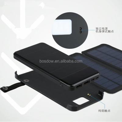 China Best Support Box Fast Charging Detachable Universal Solar Power Bank Foldable For Amazon With Solar Panel for sale