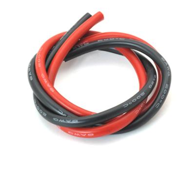 China Super Soft Flexible Silicone Resistor 8AWG RC UAV Motor Battery ESC Copper Red Black Car Battery Wire for sale