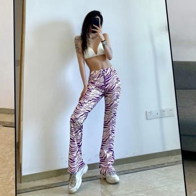 China Breathable Women Personality Printed Colorful Drape Wide Leg Loose Casual Stylish Pants for sale