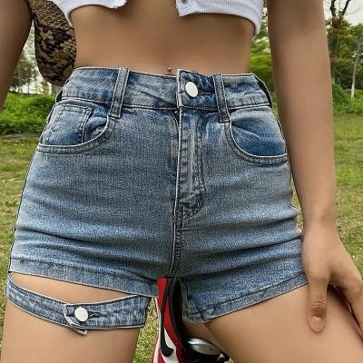 China Fashion Skinny Sexy Sweat Waterproof Mid Waist Plus Size Casual Blue Denim Jean Shorts for sale