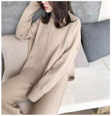 China New Design QUICK DRY Plus Size Casual Loose Knitted Cardigan Sweater Suit For Ladies for sale