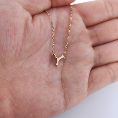 China TRENDY Personalized Jewelry Stainless Steel Jewelry Accessories A-Z Initial Letter Baby Gold Color Alphabet Necklace for sale