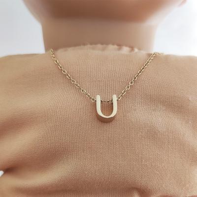 China FASHIONABLE Gold Plated Necklace Joyeria De Acero Inoxidable Custom Name Jewelry 26 Letter Alphabet Pendant Necklace Baby Kids Body Jewelery for sale