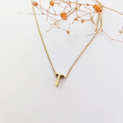 China TRENDY Gold Plated Chain Necklace Collier Femme Acero Inoxidable Joyas Stainless Steel Jewelry Alphabet A-Z Initial Letter Necklace for sale