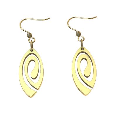 China 2022 New Trendy Gold Plated Spiral Earrings 18K Earings Jewelry Trending Jewelry 2022 Tarnish Free Jewelry Earrings for sale