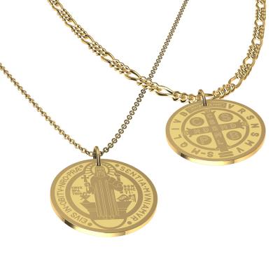 China Hot Selling Jewelry 2022 TRENDY Mayor Religious Jewelry Christian 2022 Hip Hop Benedict Necklace Collares De Acero Inoxidable Por for sale