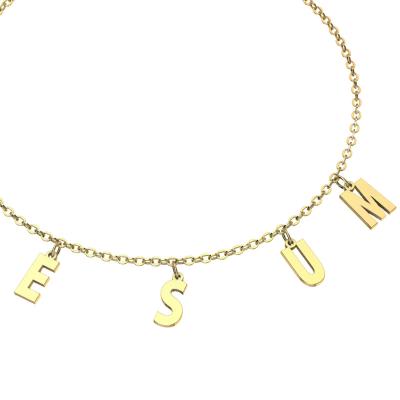 China TRENDY 14K Gold Letter Charm Necklace Alphabet Scam Inicial Letter Initial Jewelry Dongguan Inspire Jewelry Joyeria-Por-Mayor for sale