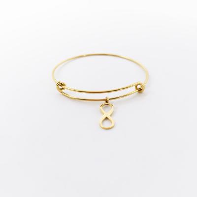 China TRENDY steel wire bracelet with charm DIY Jewelry Stainless Steel figure 8 pendant bracelet Non tarnish jewelry 2022 for sale