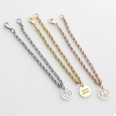 China TRENDY Little Girl Jewelry Pulseras Para Hombre Accesorios De Moda Constellation Coin Zodiaco Chino Pulsera Zodiac Bracelet for sale