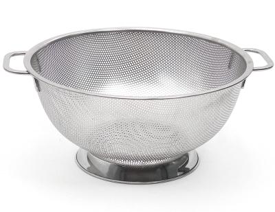 China Sustainable Kitchen Accessories Stainless Steel Colander For Washing Rice, Pasta, Vegetables And Fruits for sale