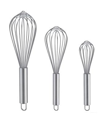 China Multi Viable Size Optional Kitchenware Wholesale Stainless Steel Manual Egg Beater For Mixing Stirring for sale