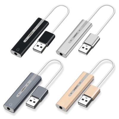 China Xput Aluminum USB To External Stereo Sound Card 3.5 Mm Jack Adapter Stereo Audio USB 20 Adapter Converter for sale